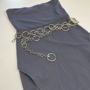 Susana Monaco strapless, gray dress